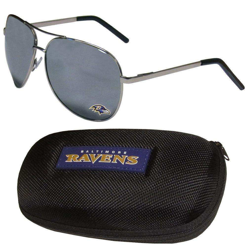 Baltimore Ravens Aviator Sunglasses and Zippered Carrying Case - Siskiyou Buckle - Flyclothing LLC
