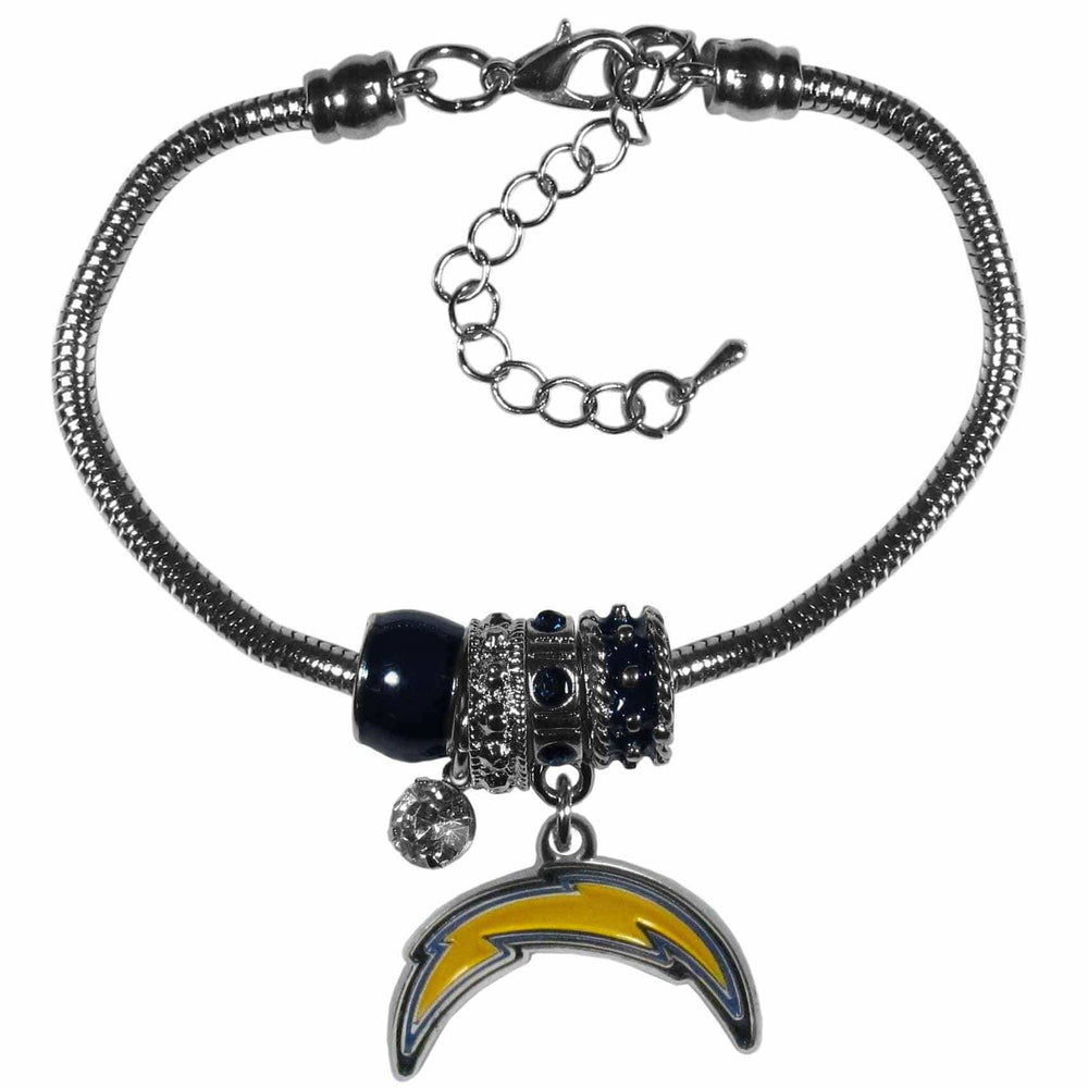 Los Angeles Chargers Euro Bead Bracelet - Siskiyou Buckle - Flyclothing LLC