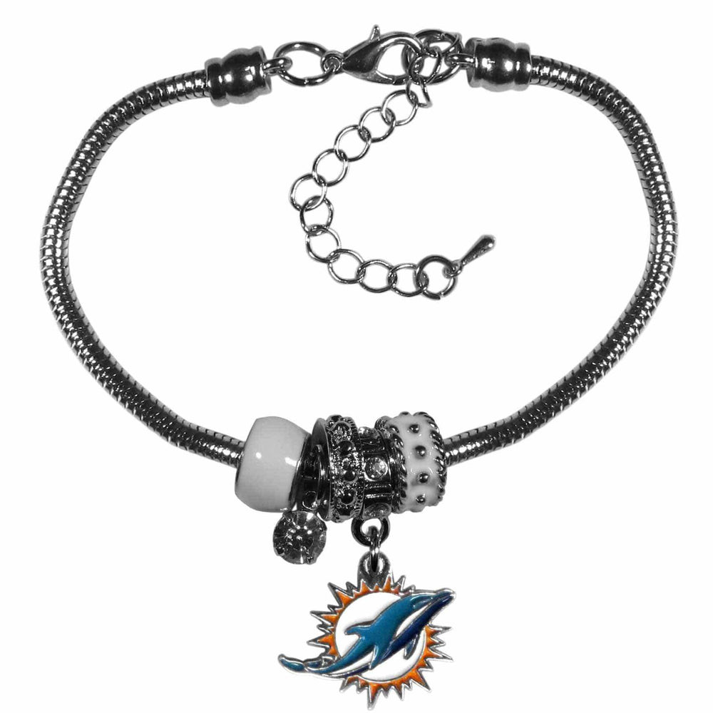 Miami Dolphins Euro Bead Bracelet - Siskiyou Buckle - Flyclothing LLC
