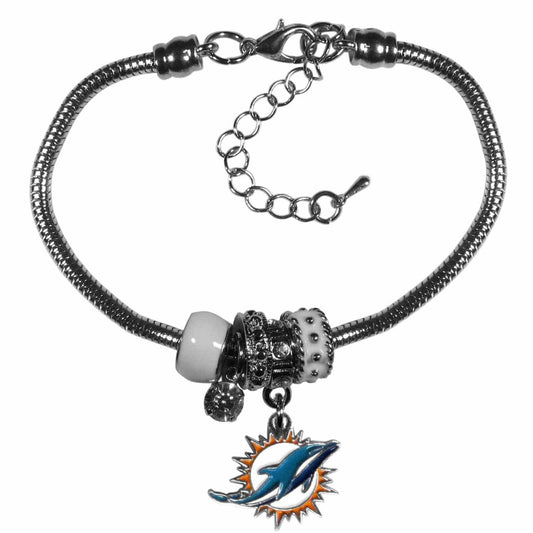 Miami Dolphins Euro Bead Bracelet - Siskiyou Buckle - Flyclothing LLC