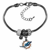 Miami Dolphins Euro Bead Bracelet - Siskiyou Buckle - Flyclothing LLC