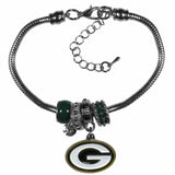 Green Bay Packers Euro Bead Bracelet - Siskiyou Buckle - Flyclothing LLC