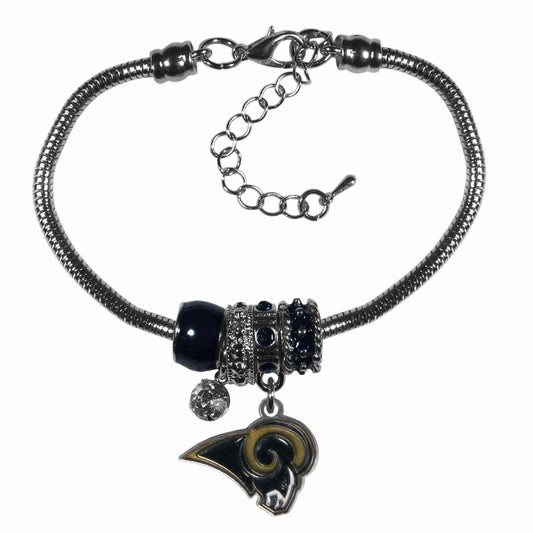 Los Angeles Rams Euro Bead Bracelet - Siskiyou Buckle - Flyclothing LLC