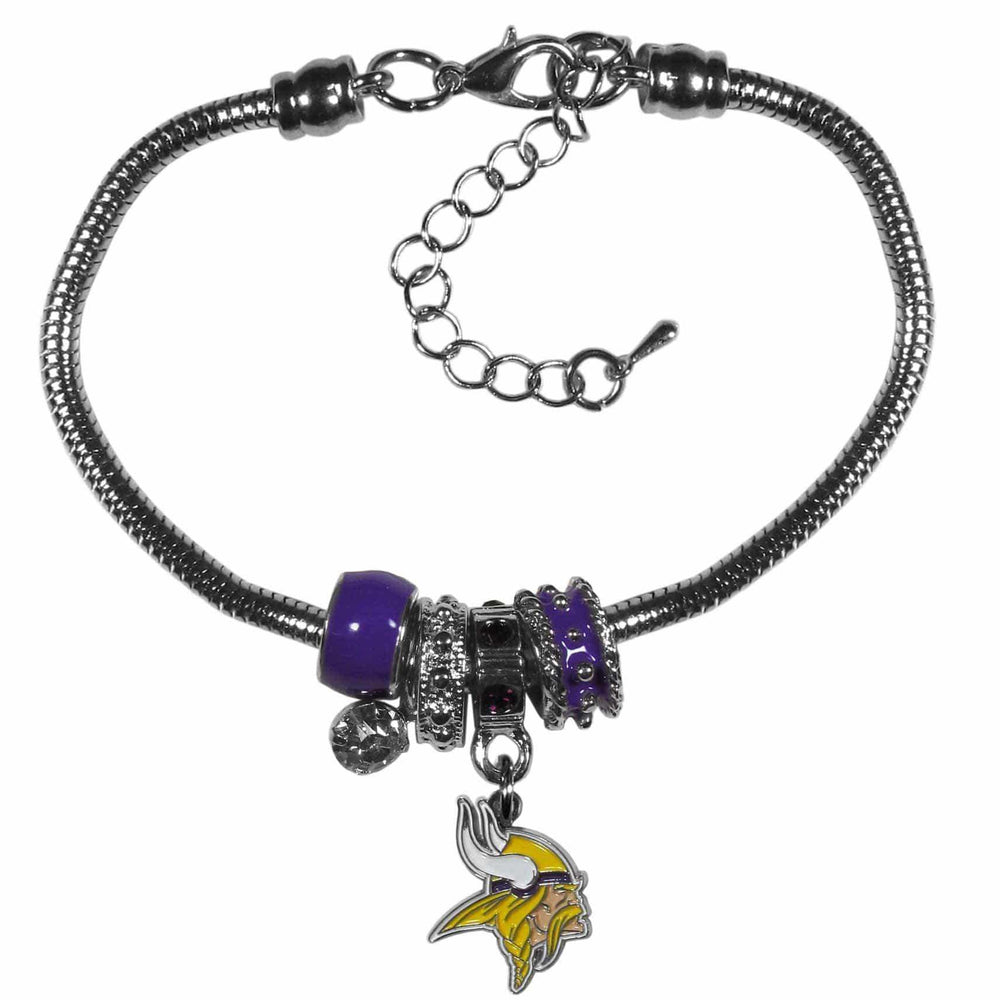 Minnesota Vikings Euro Bead Bracelet - Siskiyou Buckle - Flyclothing LLC