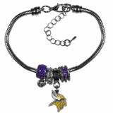 Minnesota Vikings Euro Bead Bracelet - Siskiyou Buckle - Flyclothing LLC