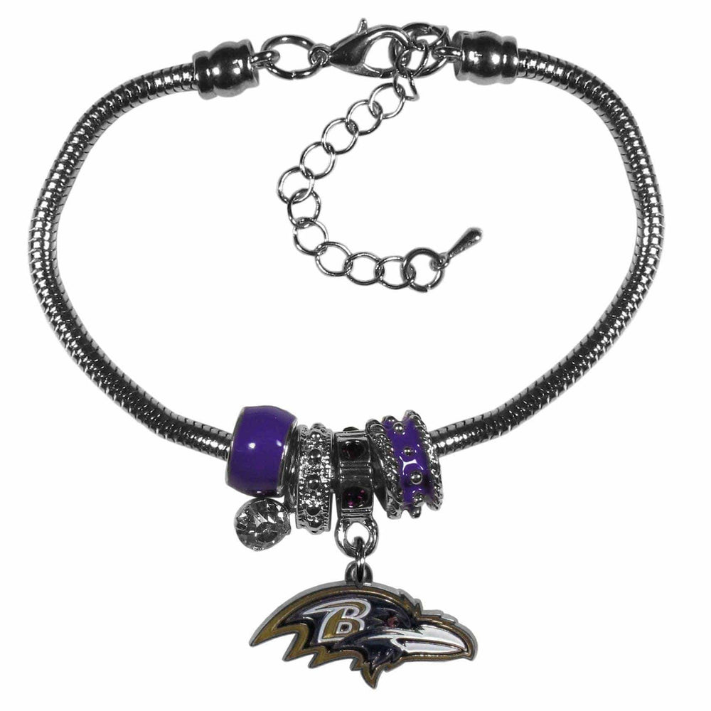 Baltimore Ravens Euro Bead Bracelet - Siskiyou Buckle - Flyclothing LLC