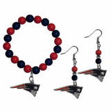 New England Patriots Fan Bead Earrings and Bracelet Set - Siskiyou Buckle - Flyclothing LLC