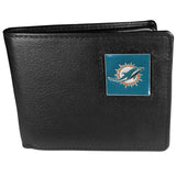 Miami Dolphins Leather Bi-fold Wallet - Siskiyou Buckle - Flyclothing LLC