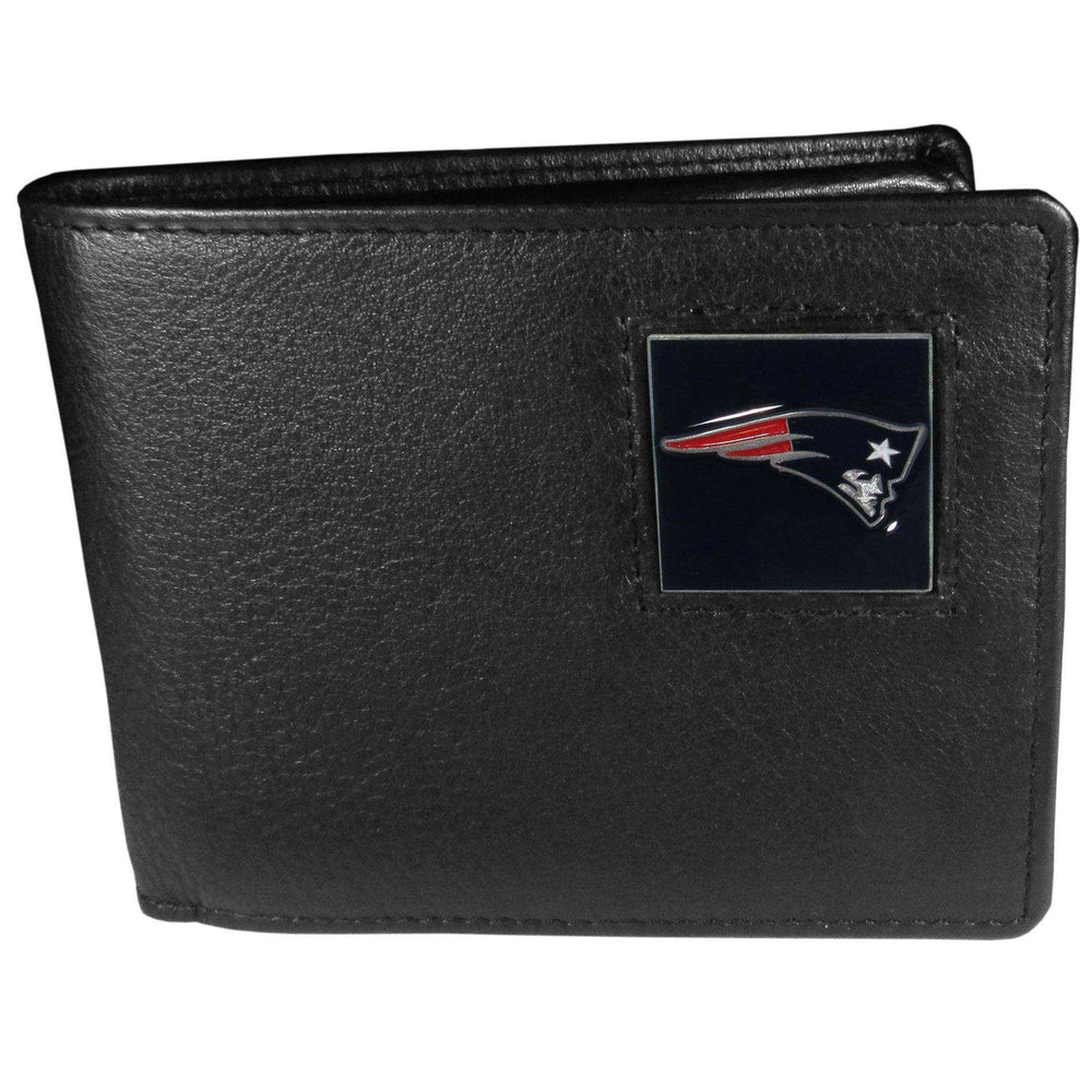 New England Patriots Leather Bi-fold Wallet Packaged in Gift Box - Siskiyou Buckle - Flyclothing LLC