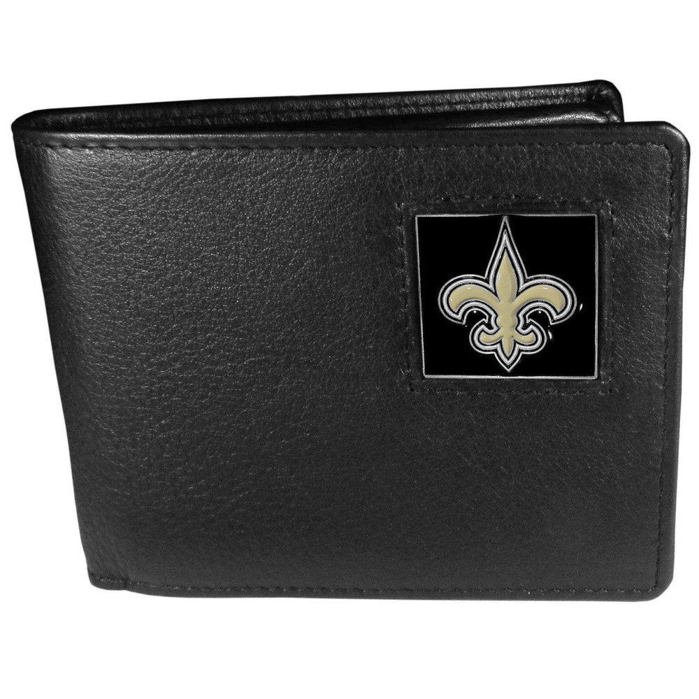 New Orleans Saints Leather Bi-fold Wallet Packaged in Gift Box - Siskiyou Buckle - Flyclothing LLC