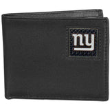 New York Giants Gridiron Leather Bi-fold Wallet Packaged in Gift Box - Siskiyou Buckle - Flyclothing LLC