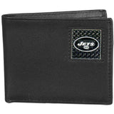 New York Jets Gridiron Leather Bi-fold Wallet Packaged in Gift Box - Siskiyou Buckle - Flyclothing LLC