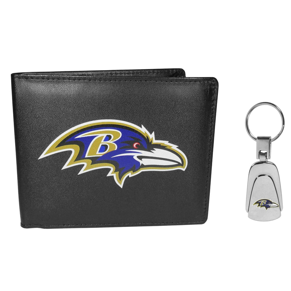 Baltimore Ravens Bi-fold Wallet & Steel Key Chain - Siskiyou Buckle - Flyclothing LLC