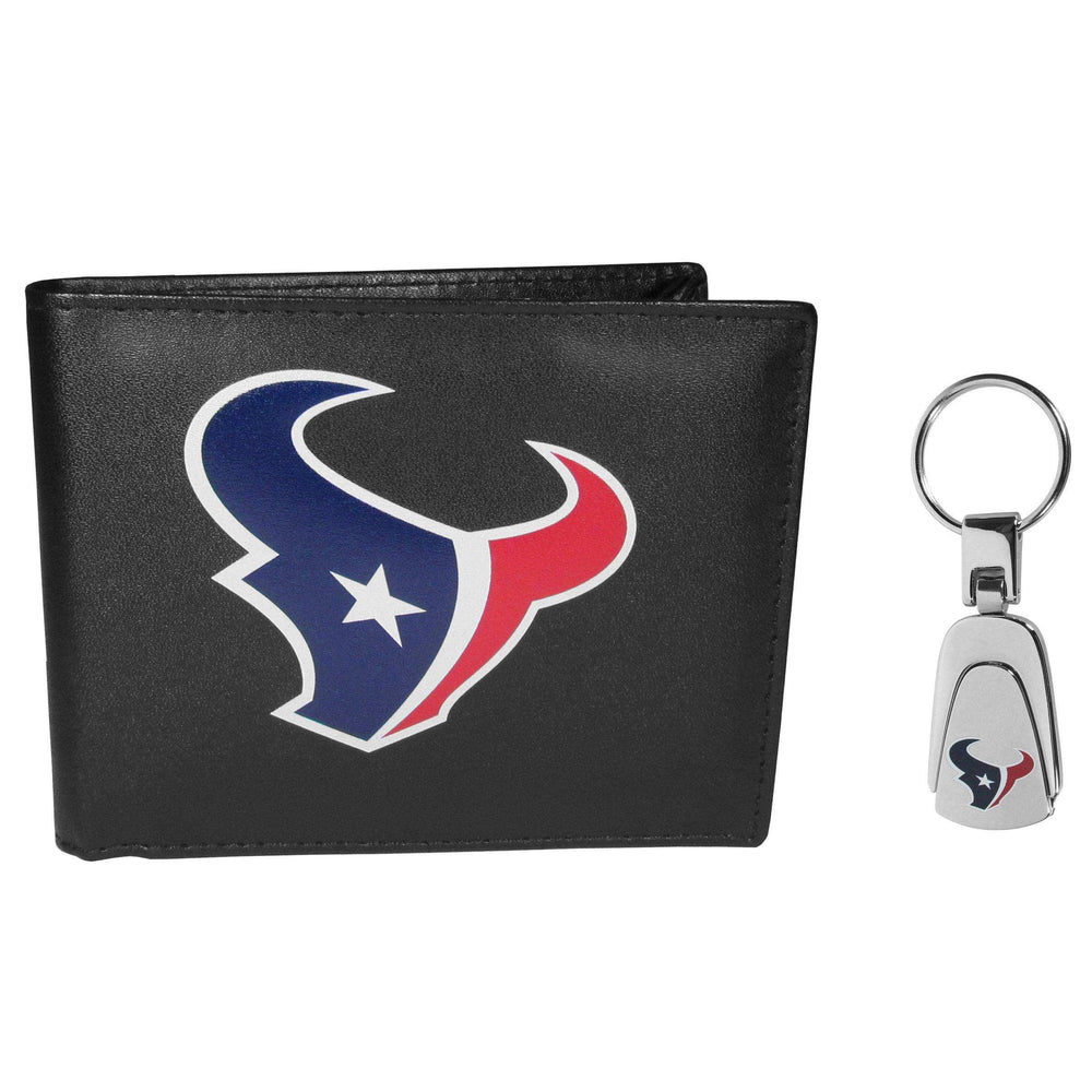 Houston Texans Bi-fold Wallet & Steel Key Chain - Siskiyou Buckle - Flyclothing LLC