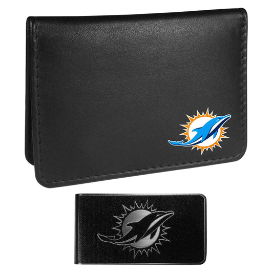 Miami Dolphins Weekend Bi-fold Wallet & Black Money Clip - Siskiyou Buckle - Flyclothing LLC