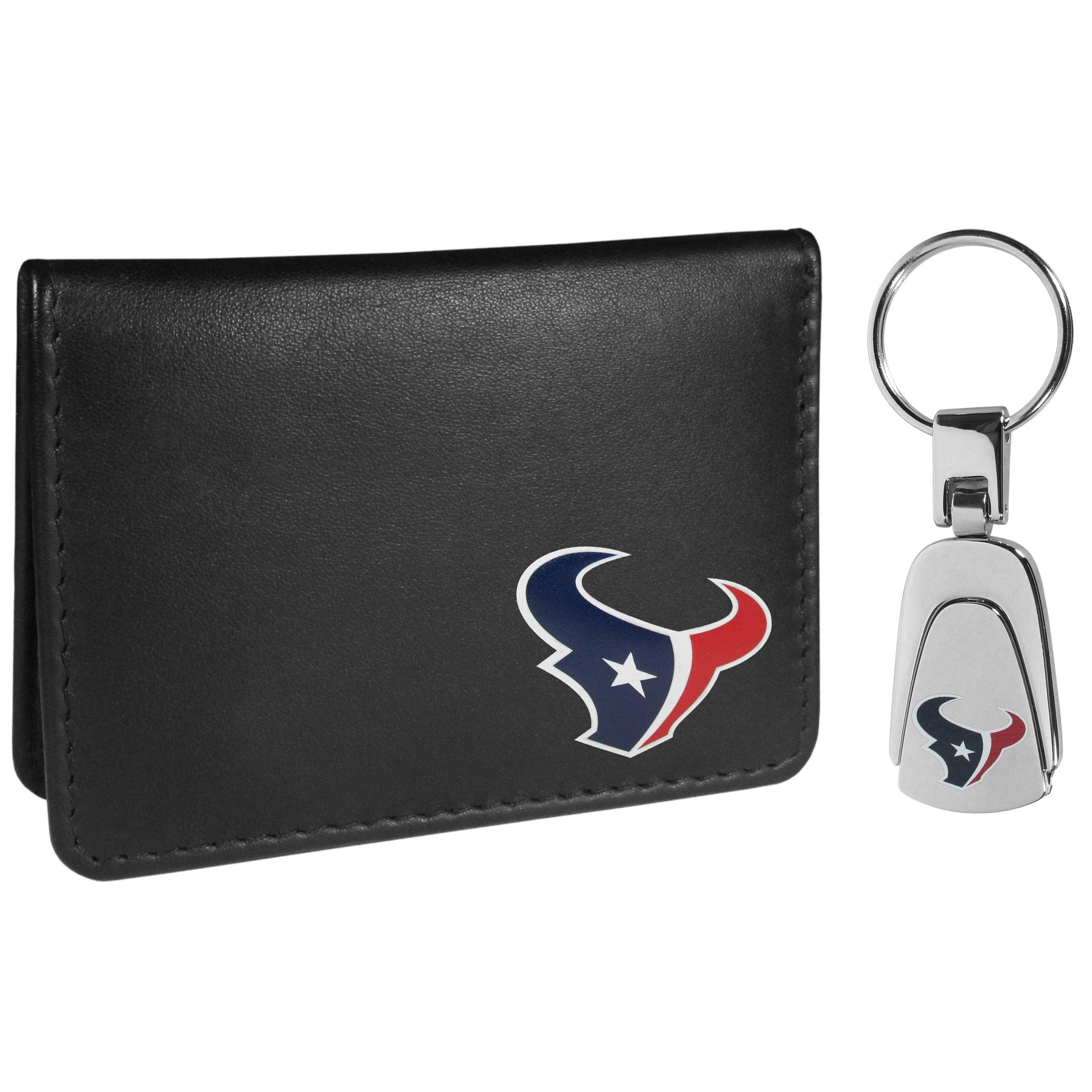 Siskiyou FBIM190KP NFL Houston Texans Weekend Bi-Fold Wallet & Steel Key Chain