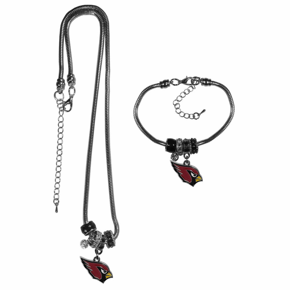 Arizona Cardinals Euro Bead Necklace and Bracelet Set - Siskiyou Buckle - Flyclothing LLC