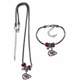 Kansas City Chiefs Euro Bead Necklace and Bracelet Set - Kansas City Chiefs - Flyclothing LLC