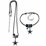 Dallas Cowboys Euro Bead Necklace and Bracelet Set - Siskiyou Buckle - Flyclothing LLC