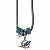 Miami Dolphins Euro Bead Necklace - Siskiyou Buckle - Flyclothing LLC