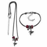 Atlanta Falcons Euro Bead Necklace and Bracelet Set - Siskiyou Buckle - Flyclothing LLC