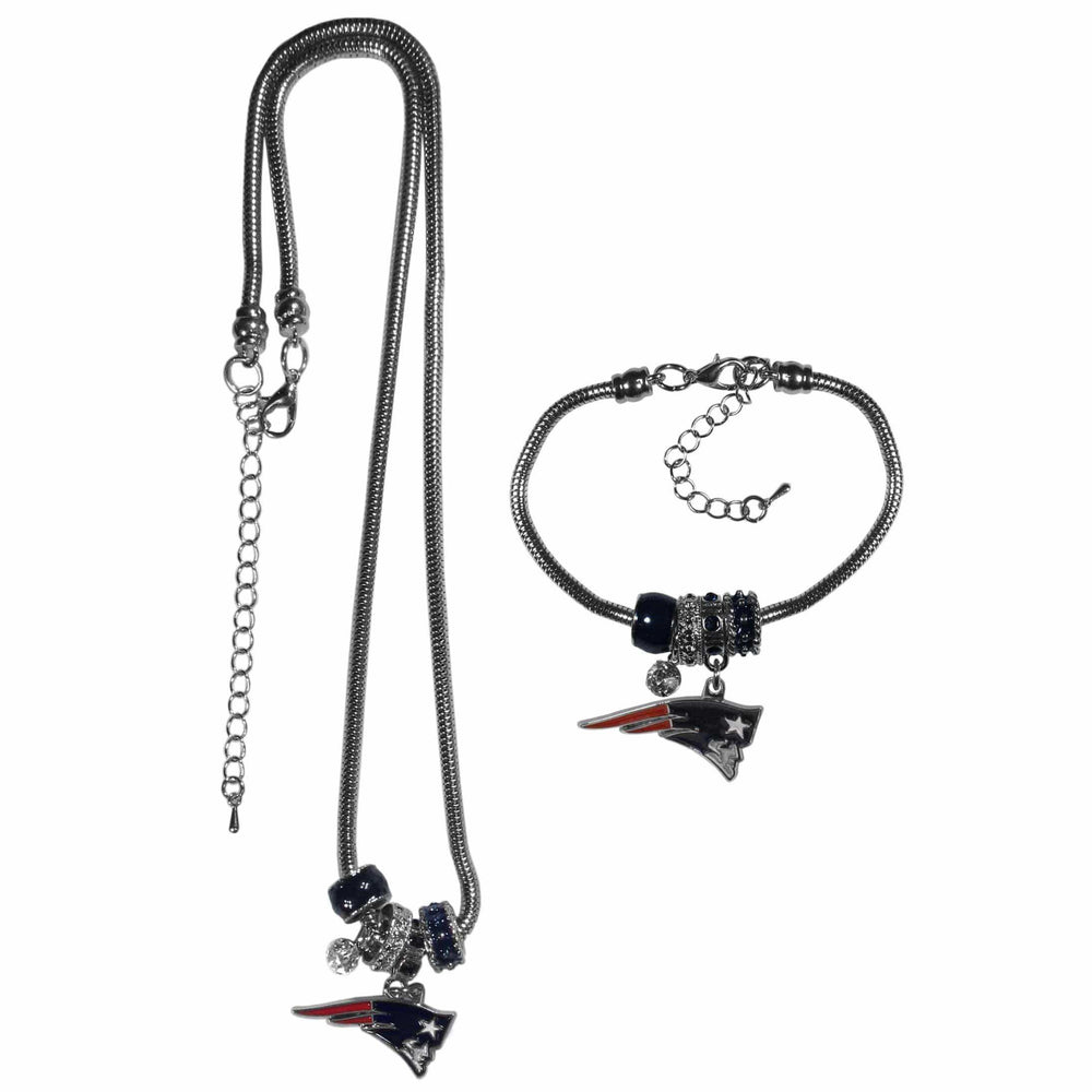 New England Patriots Euro Bead Necklace and Bracelet Set - Siskiyou Buckle - Flyclothing LLC