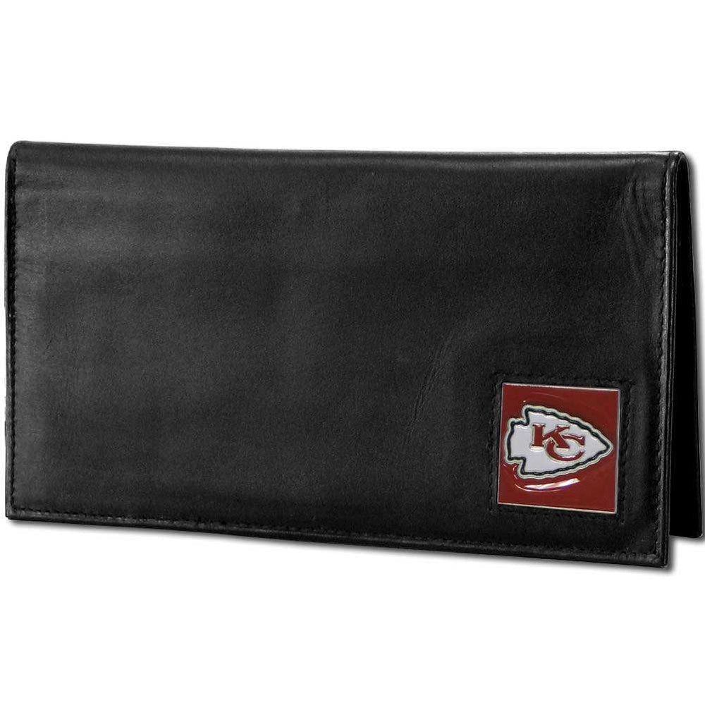 Kansas City Chiefs Deluxe Leather Checkbook Cover - Siskiyou Buckle - Flyclothing LLC