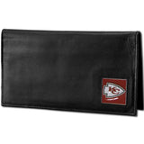 Kansas City Chiefs Deluxe Leather Checkbook Cover - Siskiyou Buckle - Flyclothing LLC