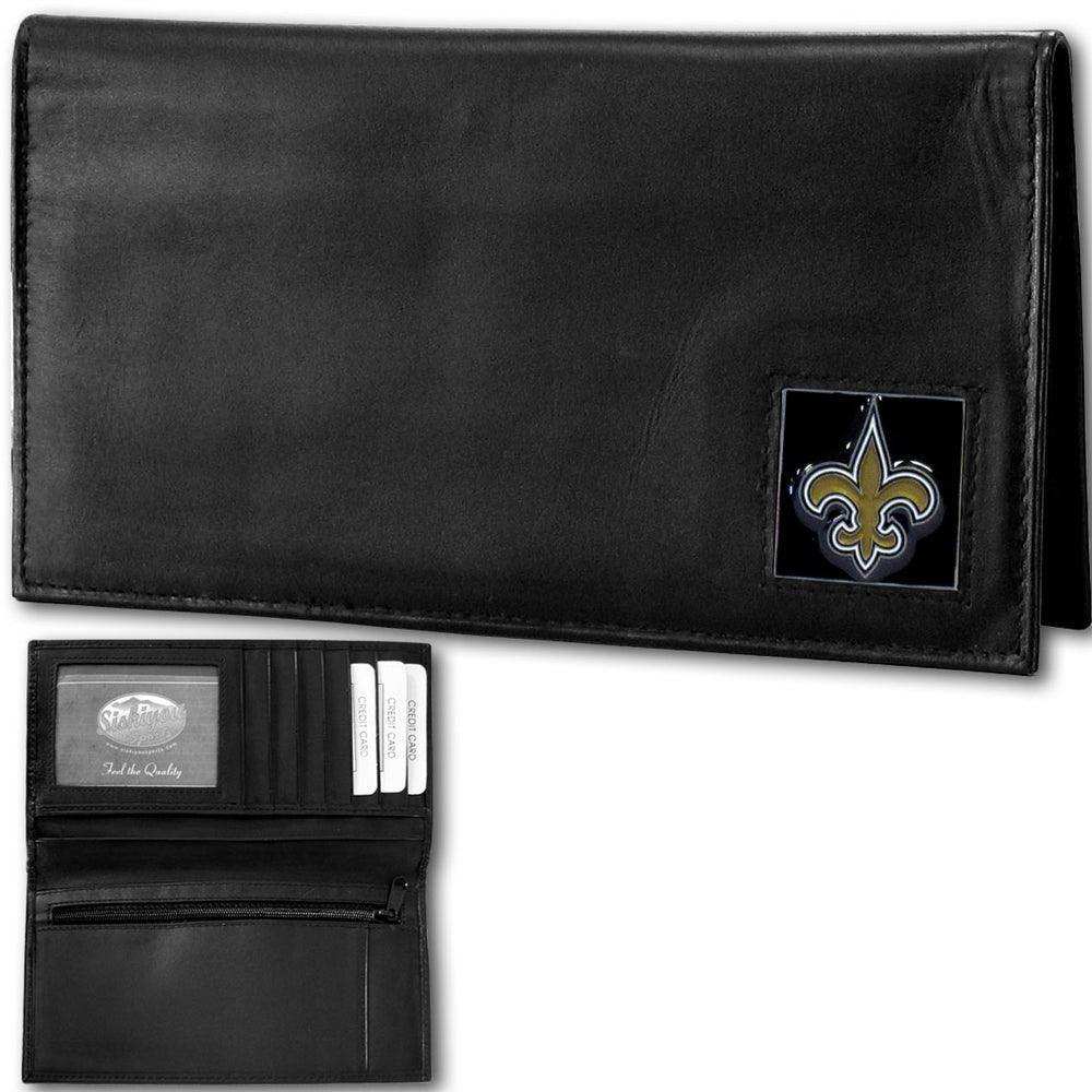 New Orleans Saints Deluxe Leather Checkbook Cover - Siskiyou Buckle - Flyclothing LLC