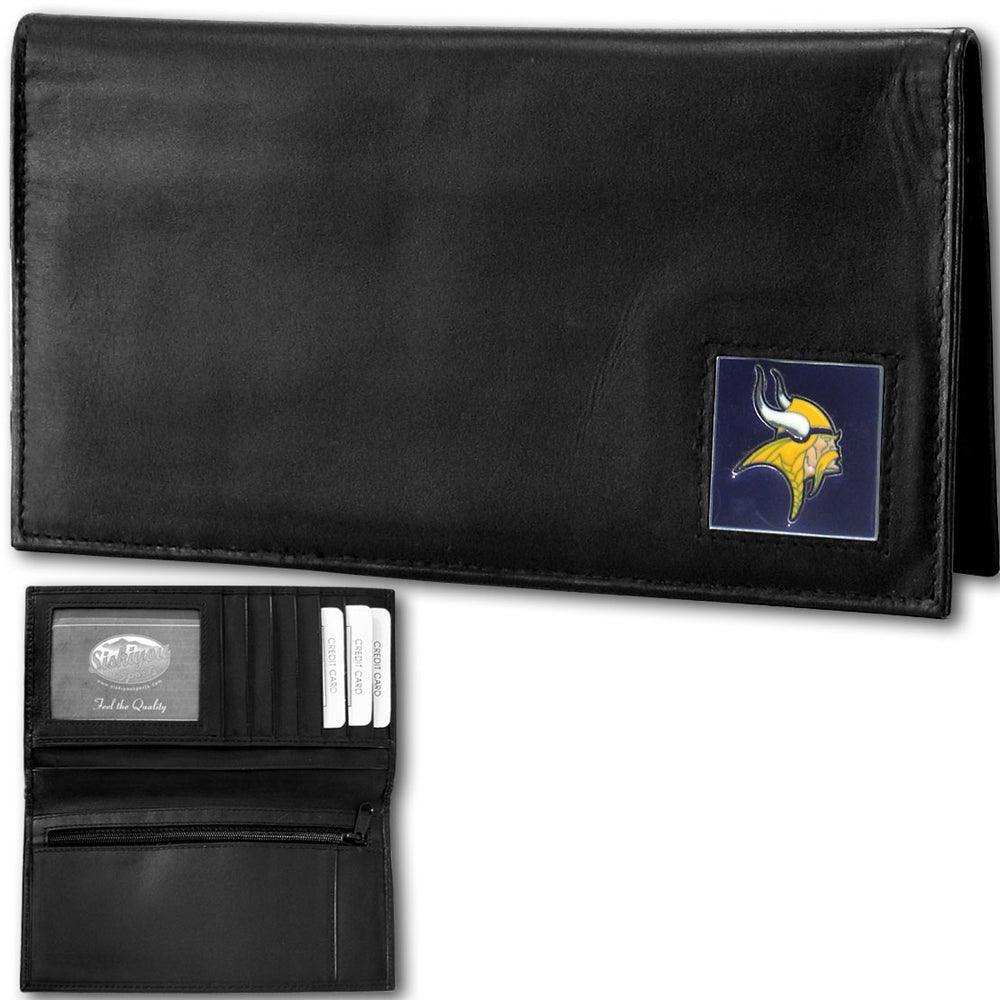 Minnesota Vikings Deluxe Leather Checkbook Cover - Siskiyou Buckle - Flyclothing LLC