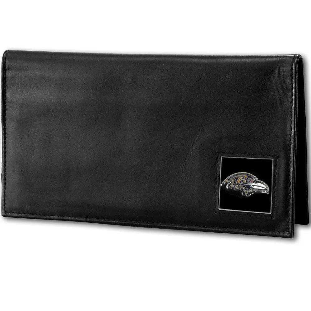 Baltimore Ravens Deluxe Leather Checkbook Cover - Siskiyou Buckle - Flyclothing LLC