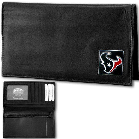 Houston Texans Deluxe Leather Checkbook Cover - Siskiyou Buckle - Flyclothing LLC