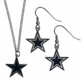 Dallas Cowboys Dangle Earrings and Chain Necklace Set - Siskiyou Buckle - Flyclothing LLC