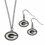 Green Bay Packers Dangle Earrings and Chain Necklace Set - Siskiyou Buckle - Flyclothing LLC