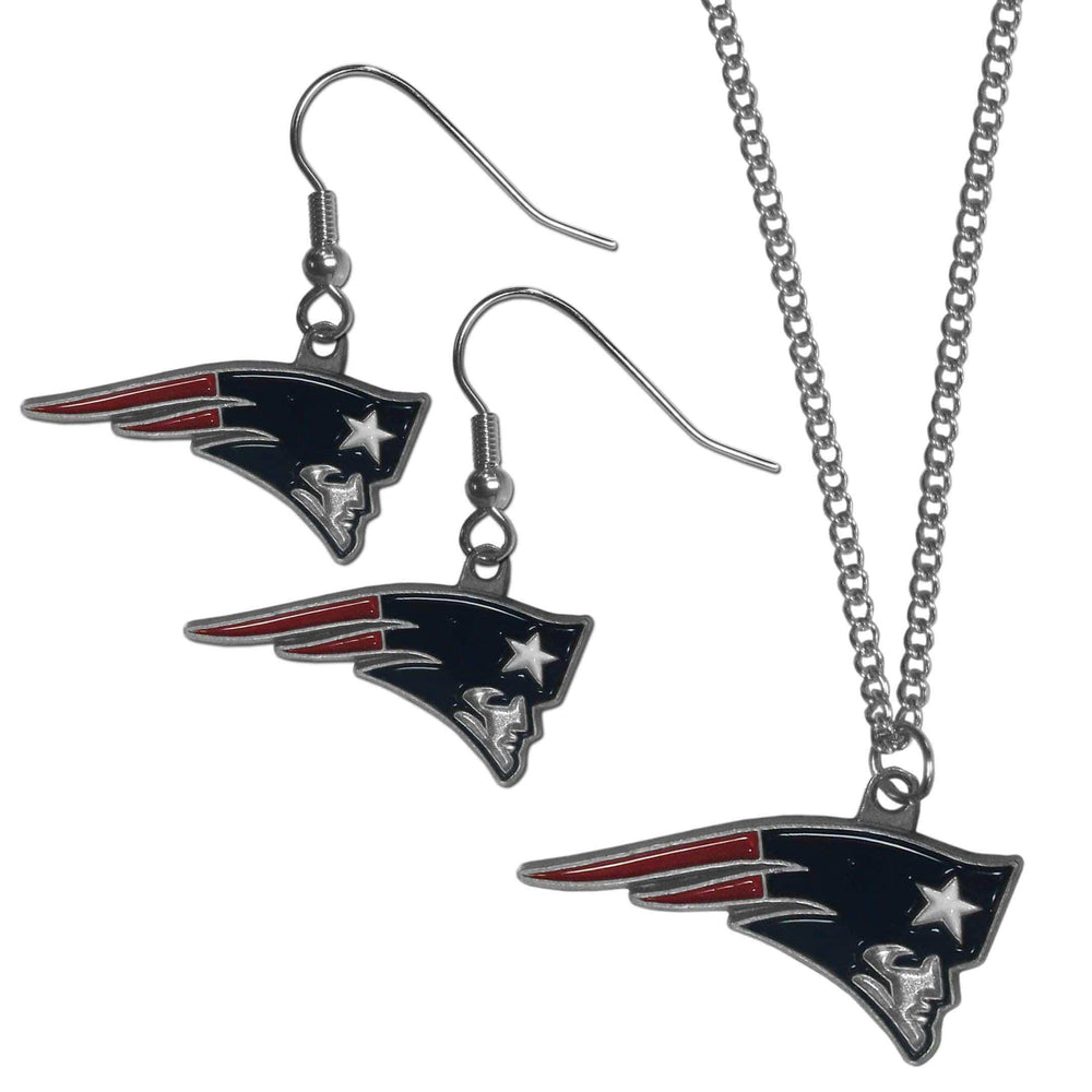 New England Patriots Dangle Earrings and Chain Necklace Set - Siskiyou Buckle - Flyclothing LLC