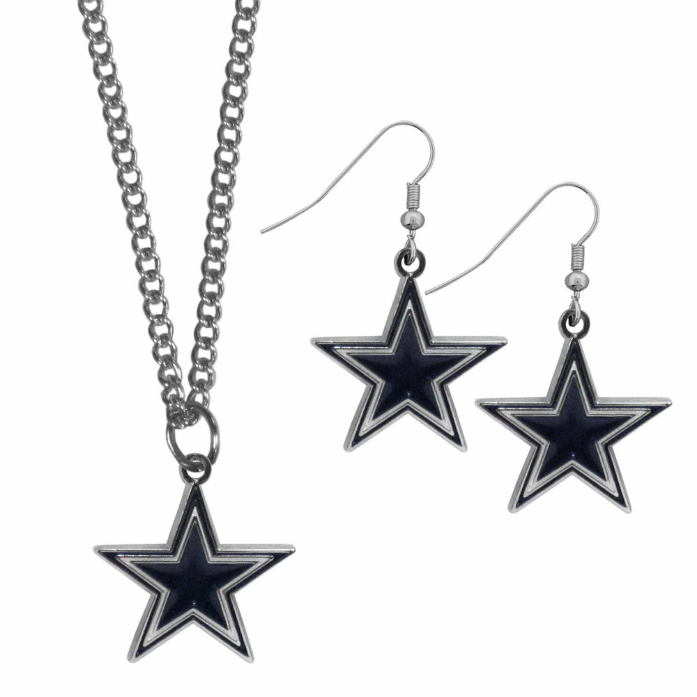 Dallas Cowboys Dangle Earrings and Chain Necklace Set - Siskiyou Buckle - Flyclothing LLC