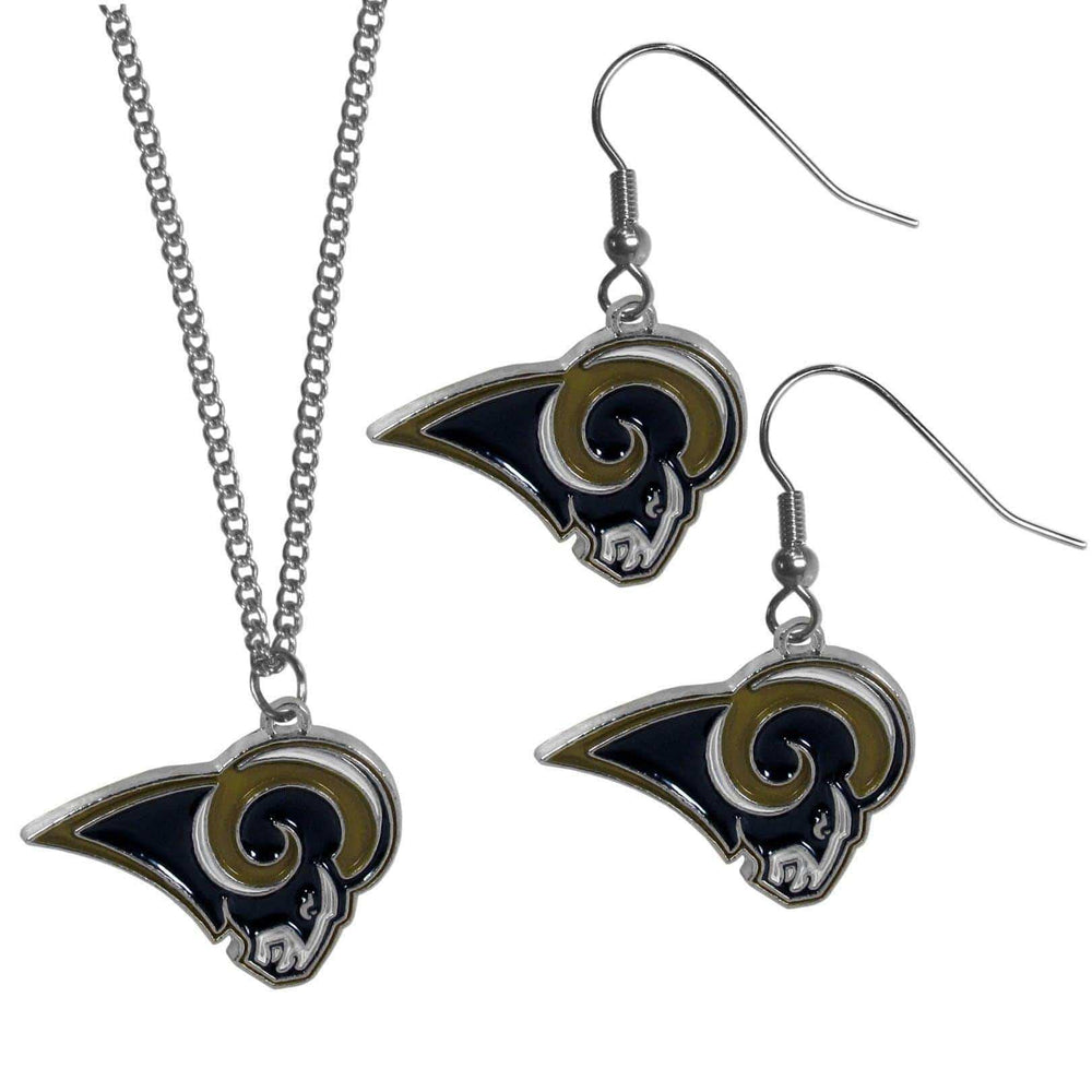Los Angeles Rams Dangle Earrings and Chain Necklace Set - Siskiyou Buckle - Flyclothing LLC