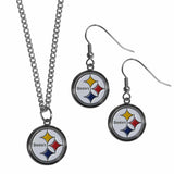 Pittsburgh Steelers Dangle Earrings and Chain Necklace Set - Siskiyou Buckle - Flyclothing LLC