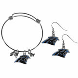 Carolina Panthers Dangle Earrings and Charm Bangle Bracelet Set - Siskiyou Buckle - Flyclothing LLC