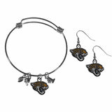 Jacksonville Jaguars Dangle Earrings and Charm Bangle Bracelet Set - Siskiyou Buckle - Flyclothing LLC