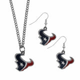 Houston Texans Dangle Earrings and Chain Necklace Set - Siskiyou Buckle - Flyclothing LLC