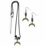 Los Angeles Chargers Euro Bead Earrings and Necklace Set - Siskiyou Buckle - Flyclothing LLC