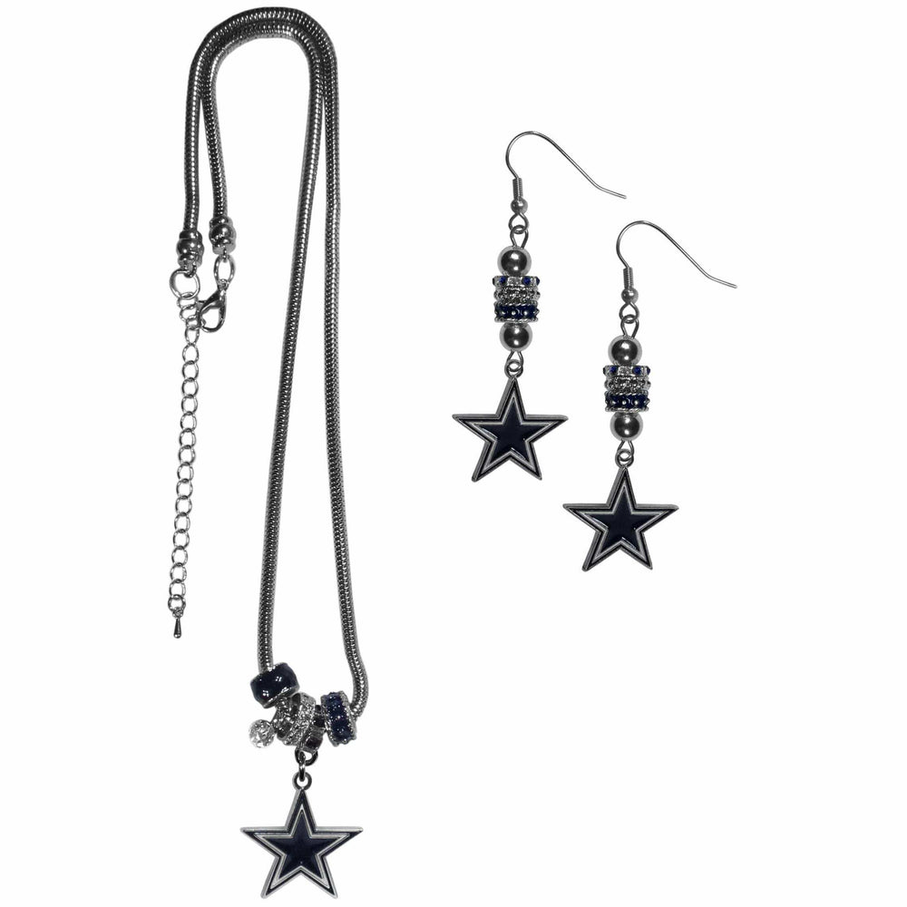 Dallas Cowboys Euro Bead Earrings and Necklace Set - Siskiyou Buckle - Flyclothing LLC