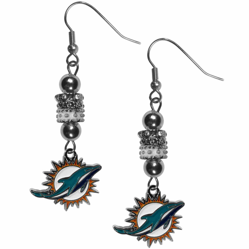 Miami Dolphins Euro Bead Earrings - Siskiyou Buckle - Flyclothing LLC