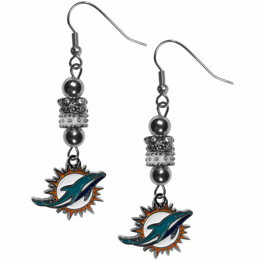 Miami Dolphins Euro Bead Earrings - Siskiyou Buckle - Flyclothing LLC