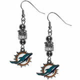 Miami Dolphins Euro Bead Earrings - Siskiyou Buckle - Flyclothing LLC