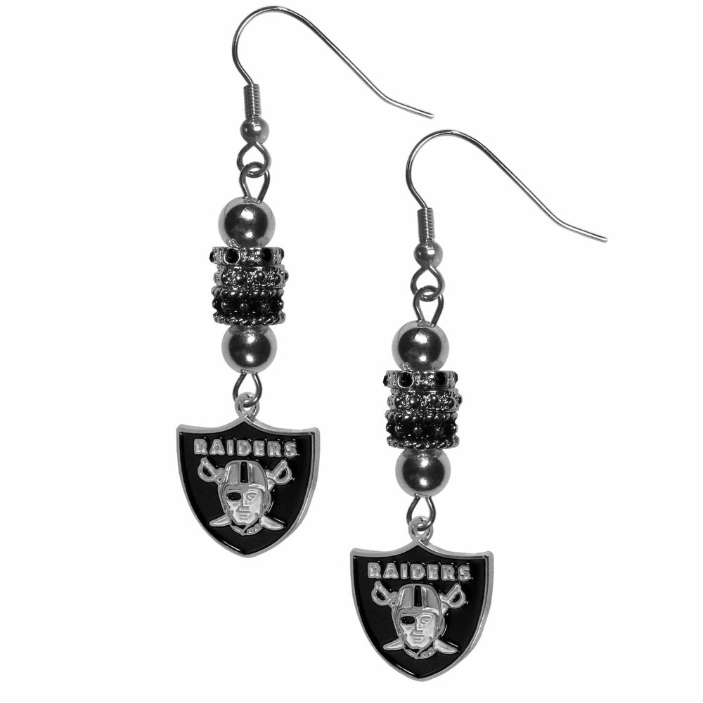 Las Vegas Raiders Euro Bead Earrings - Siskiyou Buckle - Flyclothing LLC