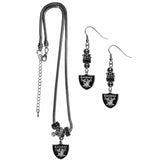 Las Vegas Raiders Euro Bead Earrings and Necklace Set - Siskiyou Buckle - Flyclothing LLC