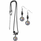 Pittsburgh Steelers Euro Bead Earrings and Necklace Set - Siskiyou Buckle - Flyclothing LLC