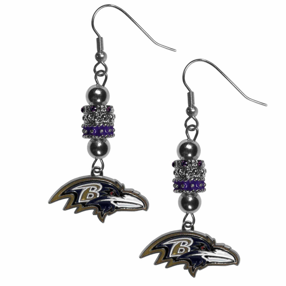 Baltimore Ravens Euro Bead Earrings - Siskiyou Buckle - Flyclothing LLC